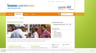 Information for exhibitors | bauma CONEXPO INDIA