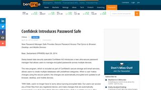 Confidesk Introduces Password Safe | Benzinga
