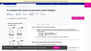 a Configure the router to generate system logging messages for both ...