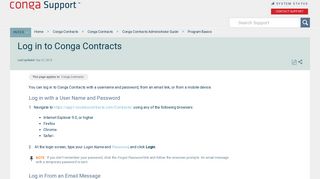 Log in to Conga Contracts - Conga Support