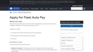 Apply for Fleet Auto Pay - Transport for London
