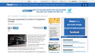 Changes proposed to London's Congestion Charge - Fleet News