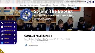 CONKER MATHS KIRFs | St John the Baptist RC Primary School