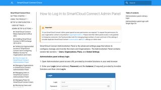 How to Log in to SmartCloud Connect Administration Panel ...