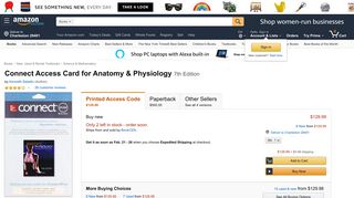 Amazon.com: Connect Access Card for Anatomy & Physiology ...