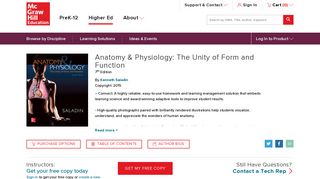 Anatomy & Physiology: The Unity of Form and Function - McGraw-Hill ...