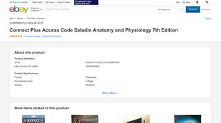 Connect Plus Access Code Saladin Anatomy and Physiology 7th ...