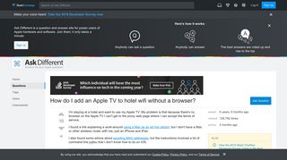 appletv - How do I add an Apple TV to hotel wifi without a browser ...