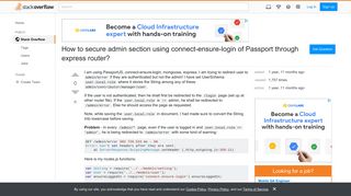 How to secure admin section using connect-ensure-login of Passport ...