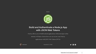 Build and Authenticate a Node.js App with JSON Web Tokens - Auth0