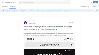 How to set up Google Home Mini with a residence wifi (Login with ...