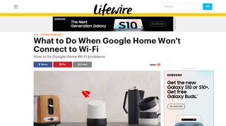 What to Do When Google Home Won't Connect to Wi-Fi - Lifewire