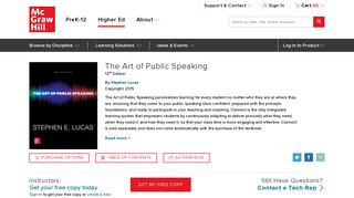 The Art of Public Speaking - McGraw-Hill Education