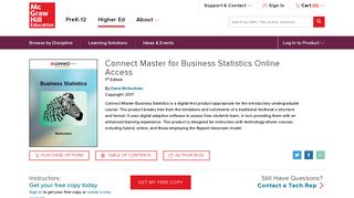 Connect Master for Business Statistics Online Access