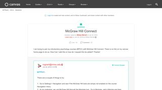 McGraw Hill Connect | Canvas LMS Community