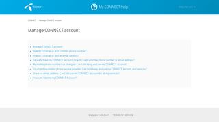 Manage CONNECT account – CONNECT
