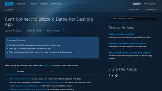 Can't Connect to Blizzard Battle.net Desktop App - Blizzard Support