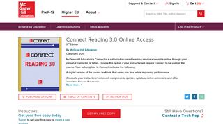 Connect Reading 3.0 Online Access - McGraw-Hill Education