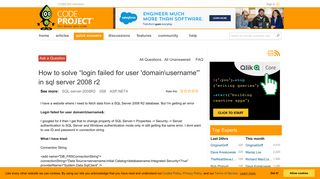[Solved] How to solve “login failed for user 'domainusername'” in ...