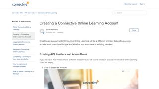 Creating a Connective Online Learning Account – Connective Wiki