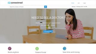 Book your doctors appointment online with ConnectMed Patient Portal