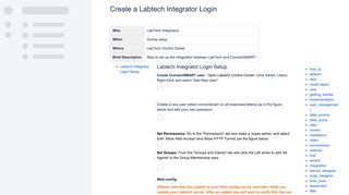 Create a Labtech Integrator Login - Docs