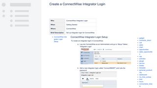 Create a ConnectWise Integrator Login - ConnectSMART CSP - Docs
