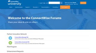Enhancement Forums - ConnectWise University