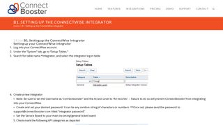 Set up the ConnectWise Integrator - ConnectBooster Documentation