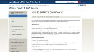 How to Submit a Claim to CYC | Office of Faculty & Staff Benefits ...