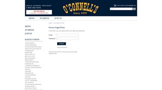 Secure login form - O'Connell's Clothing