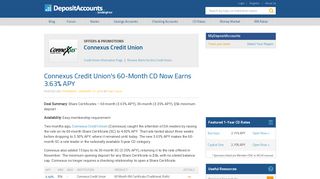 Connexus Credit Union's 60-Month CD Now Earns 3.63% APY