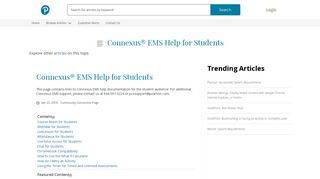 Connexus® EMS Help for Students - Technical Support