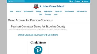 Demo Account for Pearson-Connexus – St. Johns Virtual School