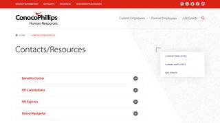 Contacts/Resources | ConocoPhillips Human Resources