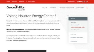 Visiting Houston Energy Center 3 | Lower 48 - ConocoPhillips
