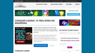 Conquer Casino: 15 Free Spins NO WAGERING - New No Deposit ...