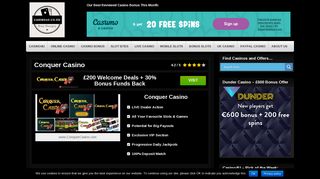 Conquer Casino | Up To £200 Welcome Package Inc. Bonus Spins |