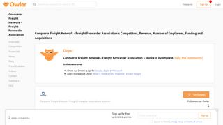 Conqueror Freight Network - Freight Forwarder Association - Owler