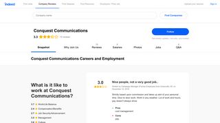 Conquest Communications Careers and Employment | Indeed.com