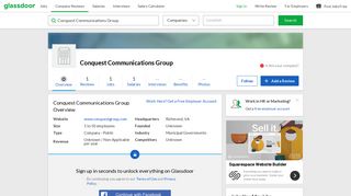 Working at Conquest Communications Group | Glassdoor