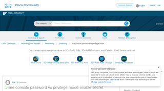 Solved: line console password vs privilege mode... - Cisco Community