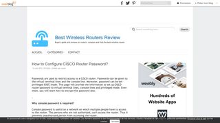 How to Configure CISCO Router Password? - Best Wireless Routers ...