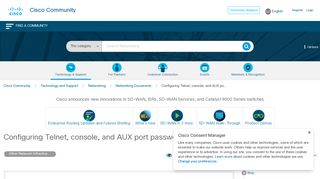 Configuring Telnet, console, and AUX port ... - Cisco Community