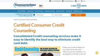 Free Consumer Credit Counseling Services by Consolidated Credit