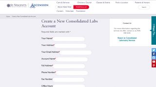 Create a New Consolidated Labs Account - Jacksonville, FL - St ...