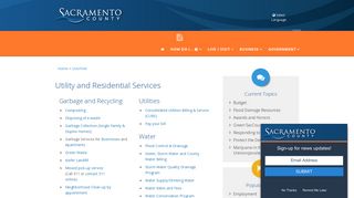 Utility and Residential Services - Sacramento County