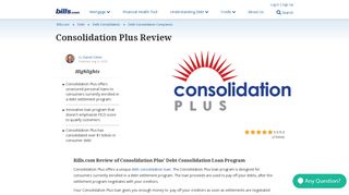 Consolidation Plus Review - Bills.com