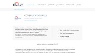 Consolidation Plus | Freedom Financial Network