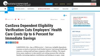 ConSova Dependent Eligibility Verification Cuts Employers' Health ...